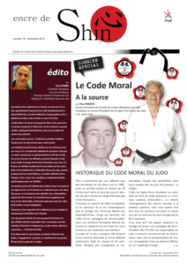 Número especial do jornal do Conselho de Faixas Pretas dos Alpes-Marítimos contando a história da criação do Código Moral do Judô